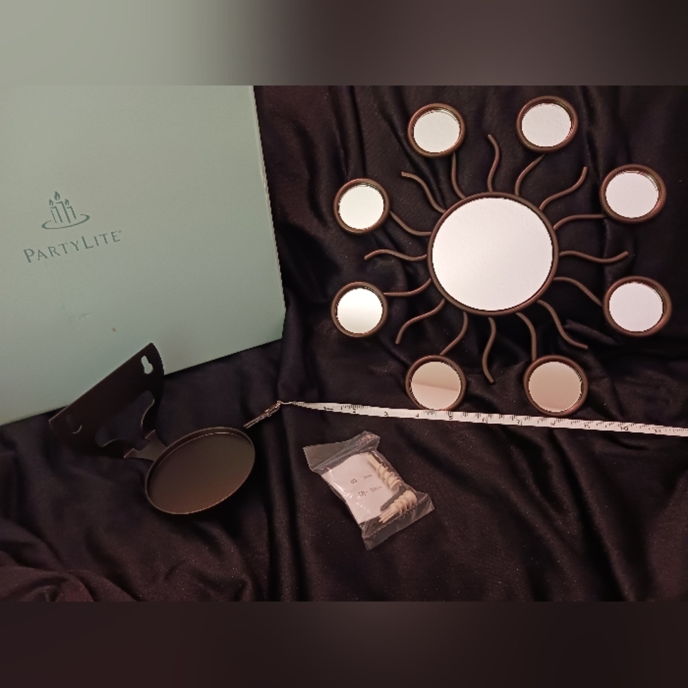 NIB RETIRED PartyLite mirrored sun sconce candle holder